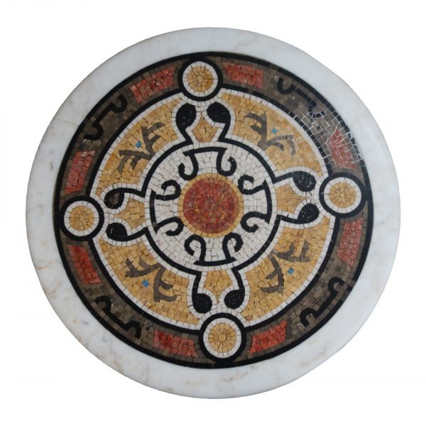 Marble and Mosaic instrument Round Table - Image 2